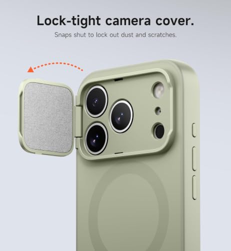 Image of SURITCH for iPhone 17 Pro Case with Camera Control Cover, Camera Cover and Adjustable Kickstand, Compatible with MagSafe, Shockproof Bumper Protective Cases 6.3 Inch, Green