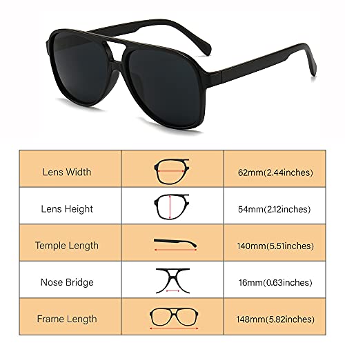 Dollger Retro Aviator Polarized Sunglasses for Women Men Classic Large Frame Vintage 70s Sunglasses3