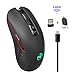 Zienstar Mouse da Gioco Wireless 2.4Ghz con Ricevitore USB e Adattatore USB C,Silent Click, 7 Colori Retroilluminati,3600 DPI,750 mAh Batteria Ricaricabile per MacBook, PC, Laptop