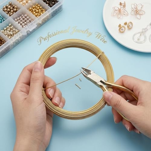 Image of Beadsnfashion 60 Meter Brass Craft Wire DIY Gold Color Wire for Jewellery Making, Beading, Flower Making, Hobby Crafts and School Project (Gold, 28 Gauge (0.32mm))