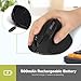DeLUX Wireless Vertical Mouse, Small Rechargeable Silent Ergonomic Mouse with BT 5.2 and USB Receiver, 6 Buttons and 4000 DPI, for Carpal Tunnel (M618mini-Black)