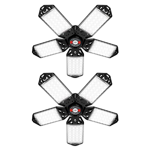 120W LED Garage Light, E26 10000LM New Upgrade Four Leaf Garage Light