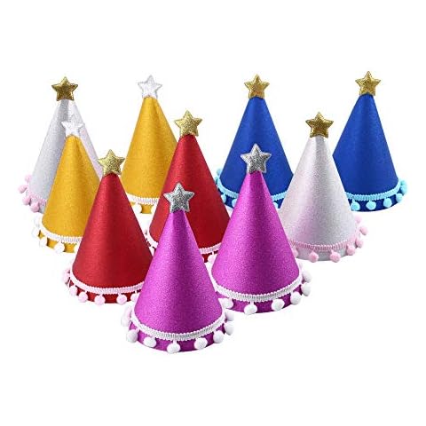 C CRYSTAL LEMON Birthday Party Hats – Birthday Hats For Kids & Adults – 10 Party Hats for Kids Decorations – Colorful Happy Birthday Hat – Classroom Birthday Crowns for School and Events Cover