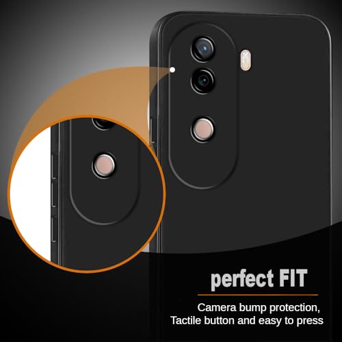 Image of Back Cover for Vivo V40e 5G / iQOO Z9s 5G | Full Camera Protection | Premium Liquid Silicon Case | Flexible Bumper Case for Vivo V40e 5G / iQOO Z9s 5G (Black)