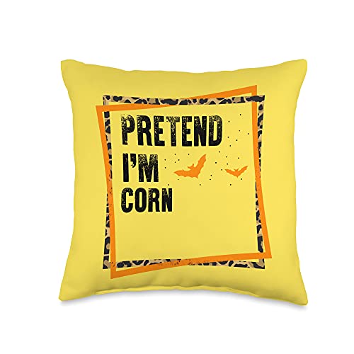 Corn Tees by NewNow Co. Pretend I'm Corn Easy Lazy Halloween Costume Party Throw Pillow, 16x16, Multicolor