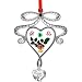My Precious Sister New Bow knot Heart Suncatchers Glass Sister Wind Chime with Pressed Flower Hearts Embedded in Glass with Metal Trim Sister Heart Charm Gifts for Sister Sister for Birthdays Christma