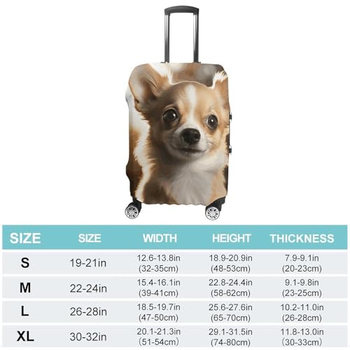 Cute Chihuahua Luggage Covers Tsa Approved Suitcase Cover Elastic Washable Luggage Sleeve Carry on Cover Protector Anti-Scratch Suitcase Protector Fits 19-30 Inch Case(S)2