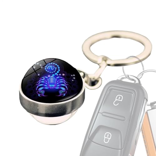 Cadenas de llaves de constelación, cadenas de llaves del horóscopo - Colgante de constelación de carbón | de coche decorativo brillante para decoración de mochila clave, Escorpio, Se référer au
