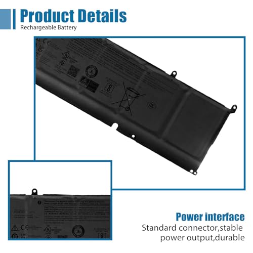 Image of P0FWH Laptop Battery Replacement for Dell Alienware m16 R2 Inspiron 16 7640 2-in-1 Inspiron 16 Plus 7640 Series 0M9DG0 HGJCY POFWH 11.7V 90Wh 7692mAh
