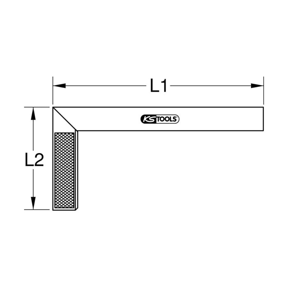 Image secondaire de KS Tools 300.0223 Equerre graduée acier KS 400mm - talon en aluminium, lame acier trempé graduée