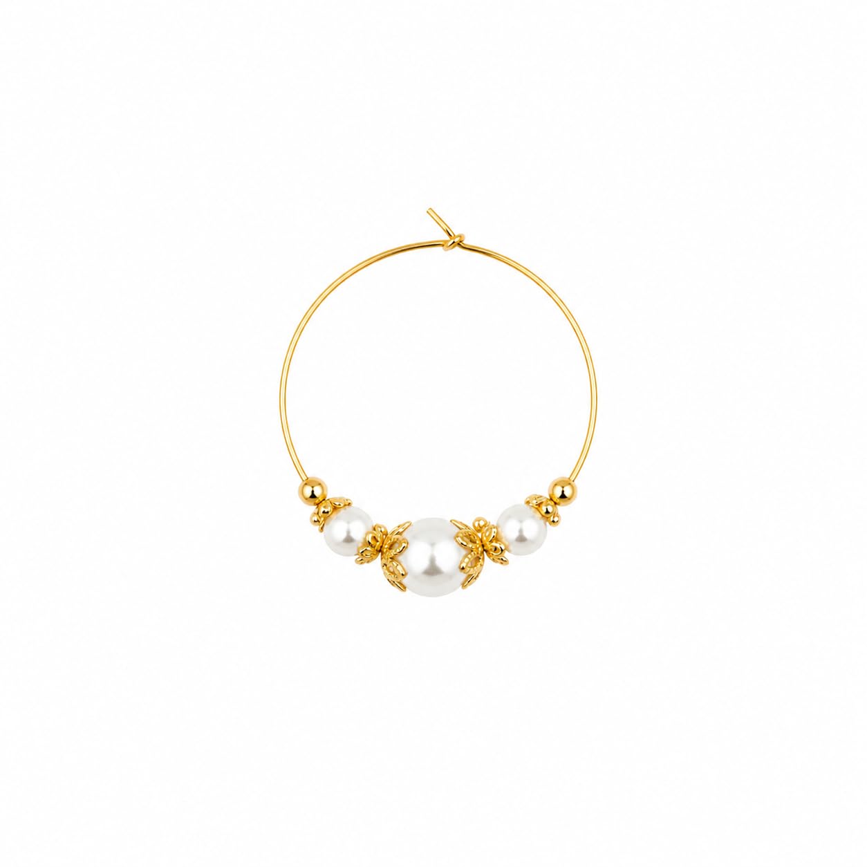 Art Jewellery TRADITIONAL Golden finishing with white & Golden Moti Hanging Pearl | Ganpati Big Bali | Earrings | Festival Jewellery |Ganpati Bappa Decoration.-image-40
