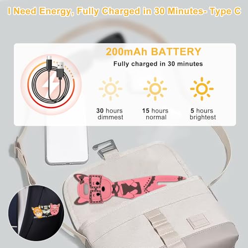 Image of MILA&LOUIS Rechargeable Book Lights for Reading at Night Portable Bookmark & Clip On USB Booklight for Readers in Bed Adjustable Brightness Small Cute LED Bedside Reading Lamp for Travel (Pink)