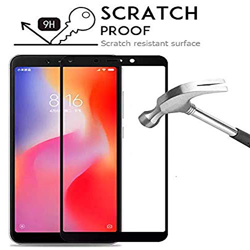 Image of Zitel Tempered Glass Screen Protector for Redmi 6A / 6 (Black) Edge to Edge Full Screen Coverage with Easy Installation Kit