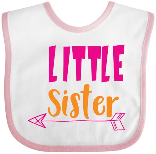 inktastic Little Sister, Younger Sister, Arrow, Sibling, Typography Baby Bib