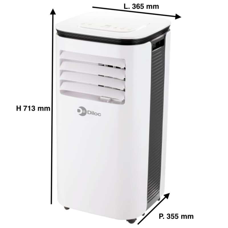 Condizionatore senza unità esterna portatile Over Wi-fi Incluso da 12000 btu D.OVER12PORTW Climatizzatore in pompa di calore in classe A Trasportabile