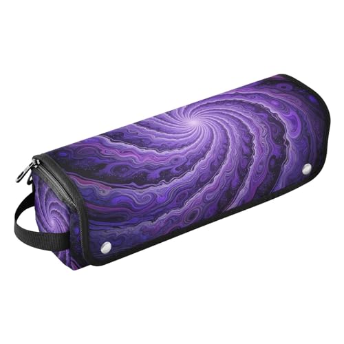 Bolso de viaje para herramientas de cabello con alfombrilla resistente al calor para planchas de pelo grandes, maletín de viaje para planchas, rizadores y secadores, color púrpura tie dye hippie