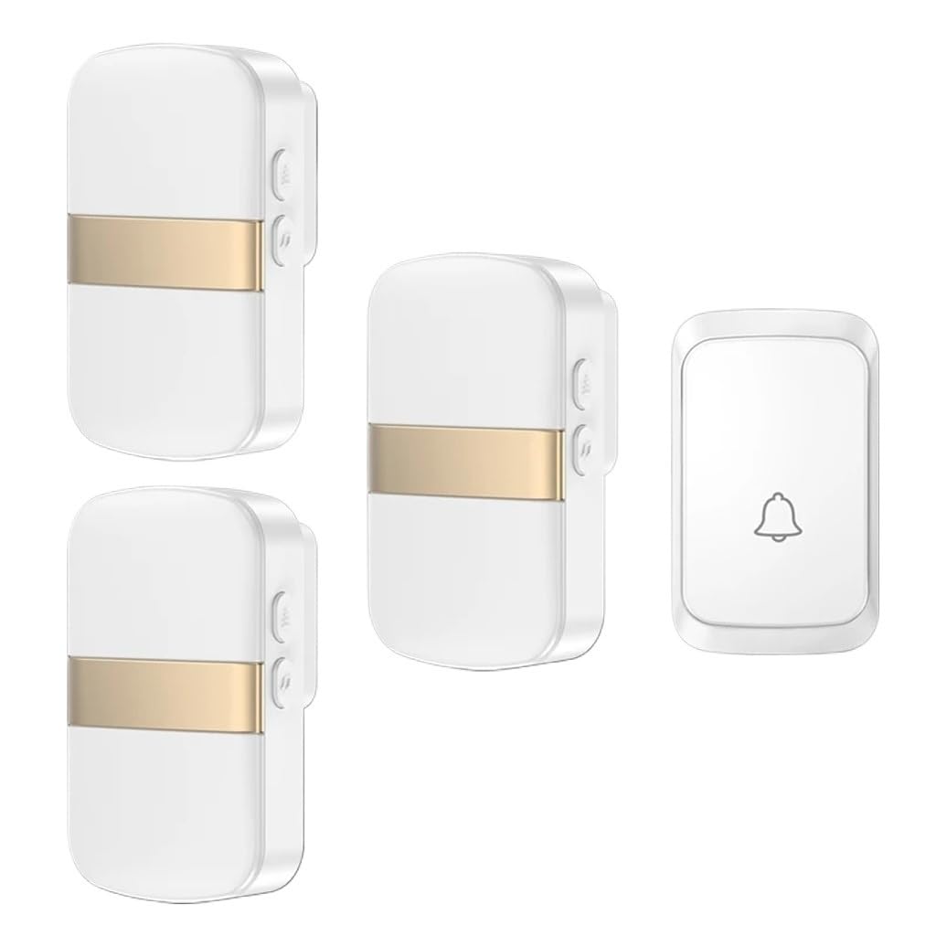Sonnette de porte sans fil avec indicateur LED pour personnes âgées et grandes maisons