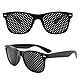2 Stück Rasterbrille für Augentraining, Raster-Brille Augentrainer Lochbrille Raster Multidot Brillen, Lochrasterbrille Pinhole Glasses Multi Dot Brille für Sehvermögen-Verbesserung (Schwarze)