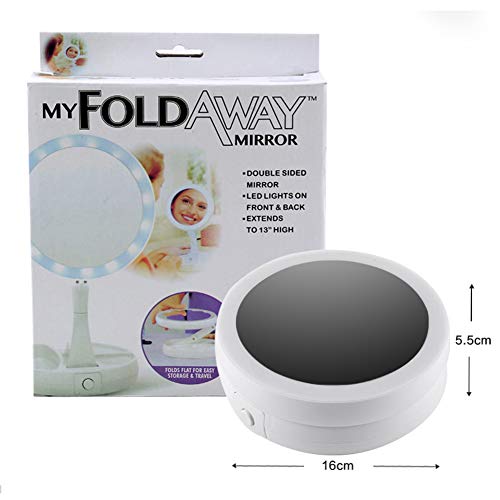 Miroir de table avec lumières LED grossissant pliable USB batterie - 8