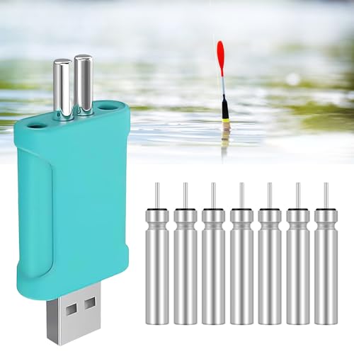 7 Stück CR 425 LED Posen Angeln Batterie, Afenau 3.7 V Aufladbar Akku für Angelposen, USB Wiederaufladbare CR425 Angelposen Akku mit Ladegerät, Angel Zubehör für Knicklichter Angeln