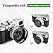 JJC Lens Hood for Fujifilm Fuji X100 X100VI X100V X100F X100S X100T X70 Cameras with 49mm Adapter Ring Replaces Fujifilm LH-X100 Lens Shade and AR-X100 Adapter Ring-Black