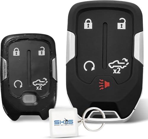 Key Fob Shell Replacement Smart Remote Key Case Cover 5 Buttons for 2019-2024 GMC Sierra Chevy Silverado HYQ1EA HYQ1ES