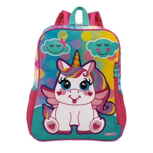 Mochila Grande Unicórnio Colorido Sestini