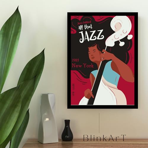 Image of BLINKART All That Jazz 1983 New York Wall Art Painting Print Design | Aesthetic Wall Decor Photo Artwork Frame Decoration Hanging Home Bedroom Living Room Office Wall Decor | T009 | 13x10 Inches