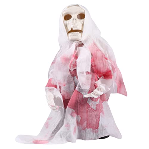 Toyvian Boneca fantasma elétrica de Halloween sensores de som brinquedo de brincadeira para festas sem baterias