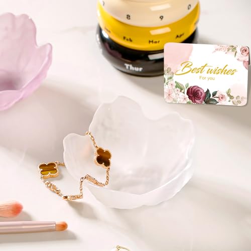 Image of Gifts for Women Flower Jewelry Dish Ring Holder Jewellery Tray Vanity Organizer Room Decor Aesthetic Ring Holder Decorative Tray Trinket Dish Valentine's Engagement Birthday Gifts Stocking Stuffers