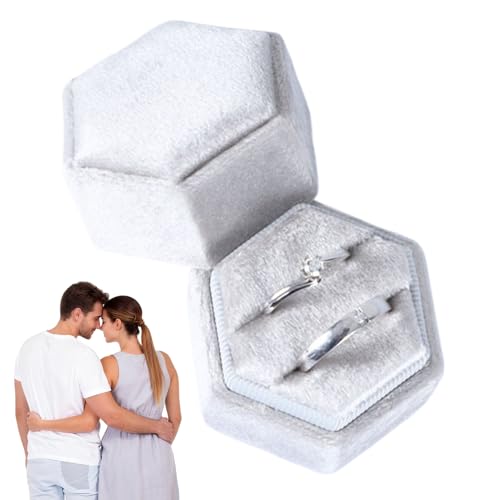 Cajas Para Anillos,Caja Terciopelo Anillos - Soporte Organizador De Forma Geométrica Para El Almacenamiento Y La Exhibición De Joyas Para Niñas, Mujeres Y Hombres | Organizador De Joyas Para Viaje