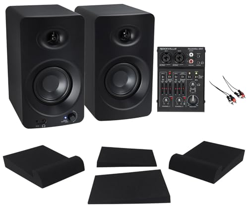 Rockville Bundle: RockMix 2BT Mixer Bundle with ASM4 4