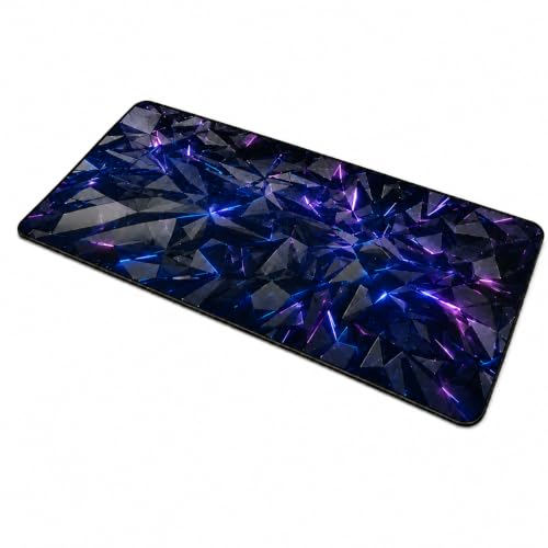 Image of ZYCRA Gaming Mouse Pad Large Extended Desk Mat | Waterproof Smooth Surface, Anti-Slip Rubber Base, Stitched Edges, Black Mouse Pad for Office, Work from Home & Gaming (3D Diamond Gaming Mat)