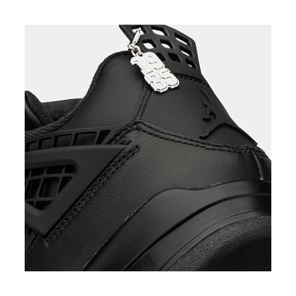 Air Jordan 4 Retro Net Womens Lifestyle Shoes (Black/Black/Metallic Silver) - Image 4