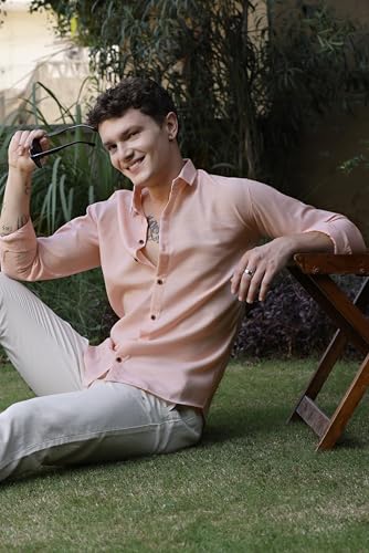 Image of Zilcon Linen Shirts for Men Casual Button Down Long Sleeve Shirt Solid Summer Beach Hawaiian Shirts