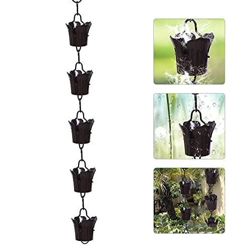 GANAZONO 3. 3Ft Rain Chains Direct Link Rain Chain Aluminum Alloy Functional And Decorative Replacement for Garden Gutter Downspouts - Afbeelding 6
