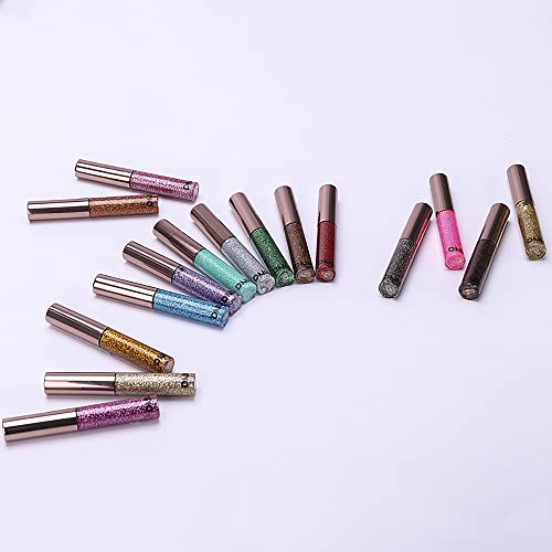 Haoya 3 Colors Glitter Sparkle Sparkly Sparkling Eyeliner Liquid Makeup Set Delineadores De Colores thumb #6