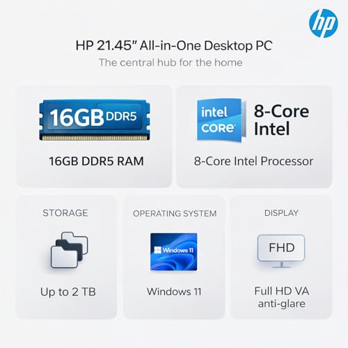 Image of HP 22 inch FHD All-in-One Desktop Computer • 32GB DDR5 RAM • 512GB External and 128GB UFS Storage | New Version for Efficency • 13th Gen Intel Quad-Core • Office 365 for The Web Winodws 11 Home