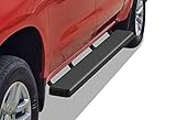 APS 6in Black Stainless Steel Running Boards Compatible with Chevy Silverado GMC Sierra Crew Cab 19-26