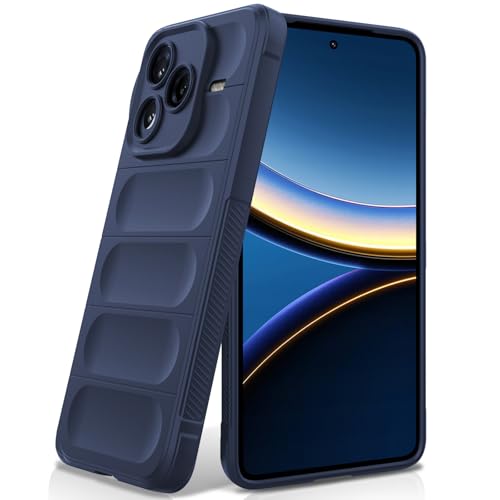 BonYonka Funda para Xiaomi Poco F7 Pro 5G, Case de Silicona Resistente a Golpes y Arañazos, Forro de Microfibra Suave, Funda Integral con Protección para La Cámara, Azul