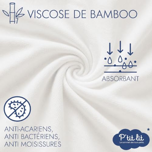 Miniatura 3 de P Tit Lit Protector De Colchón Para Bebé De Bambú, Capazo Pañal Impermeable Y Antiácaros Absorbente Y Silencioso