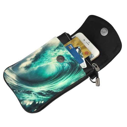 Cell Phone Crossbody Purse Breaking Wave Surf Lover Womens Shoulder Wallet With Phone Pocket4