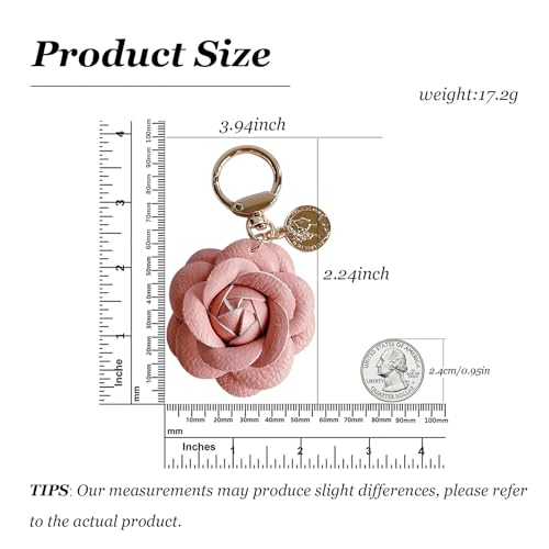 Cute Bag Purse Charms for Handbags White Pink Black Flower Leather Keychain Birthday Christmas Gifts 5