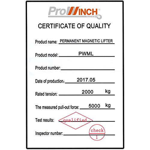 Prowinch 2 Ton Magnetic Lifter 4000 lbs Capacity Crane Hoist Lifting Magnet Neodymium Iron 2000 kg Metal Lifting Magnet