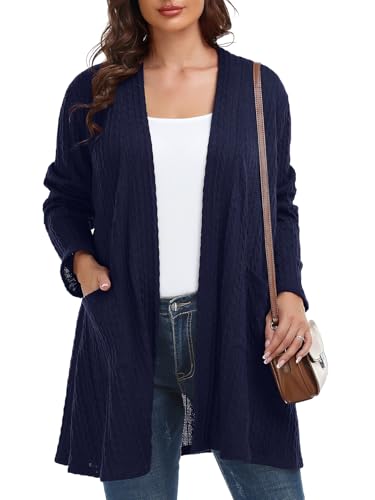 Image of BELAROI Plus Size Cardigan Sweaters for Women 2026 Pockets