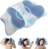 Uniency Orthopädisches Kissen mit Memory Foam Antischnarchkissen Nackenstützkissen Ergonomisches Kopfkissen Schlafkissen für Seitenschläfer, Rückenschläfer&Bauchschläfer(Blau)