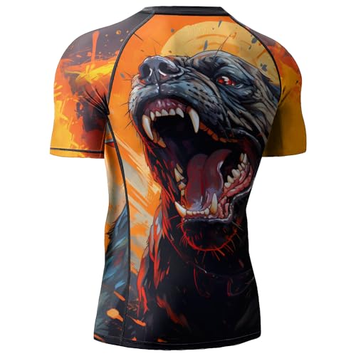 Rash Guard for Men BJJ Print 3D Never Fade Compression Shirt Gift On Birthday, Mens Rash Guard Short Sleeve2