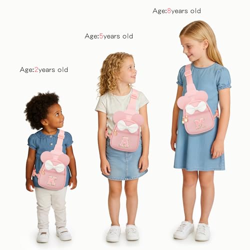 Image of Initial Sling Bag Crossbody Purse for Kids Girls Age 3-8