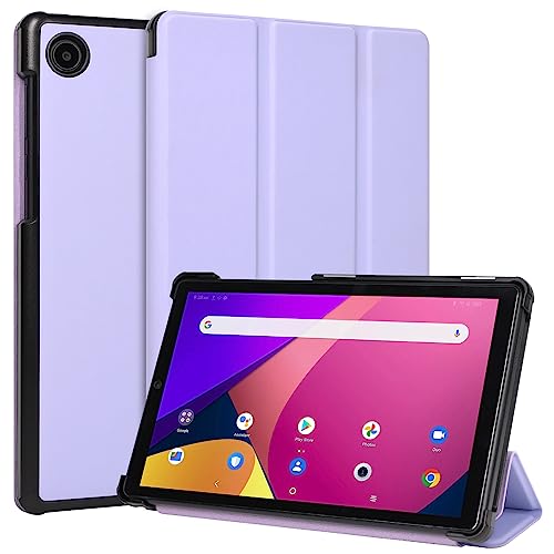 DMLuna Case for TCL Tab 8 SE (Model:6048E) / 8 Plus (Model:9138S) 2024/8 LE Tablet (Model: 9137W) 2023 Slim Lightweight Tri-Fold Stand Hard Back Shell Premium Smooth PU Leather Cover Purple