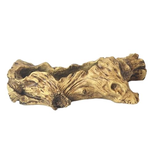 Leefasy Artificial Driftwood Planter Resin Tree Stump Planter, Sculpture Container Driftwood Style Flower Pot for Home, Style D
